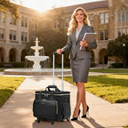 Ytonet Rolling Teacher Bag, 15.6 In Rolling Laptop Bag with Teacher Tote - Image 2