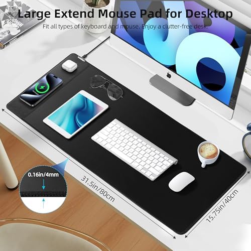 Magnetic Wireless Charging Mouse Pad, 31.5"x15.8" XXL Desk Mat - Image 3