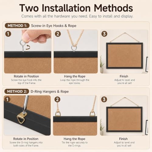 24"x36" Black Wood Framed Hanging Cork Bulletin Board - Image 7