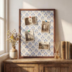 Leinuosen 17" x 23" Cork Bulletin Board, Blue Flower, Wood Frame - Image 6