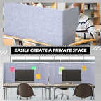 Dunzoom Large Desk Divider Foldable U-Shaped Privacy Partition 48"L x 20"H - Image 4