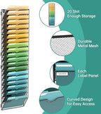 SUPEASY 20 Tier Wall File Organizer, Hanging Wall Mounted Mail Organizer with Label Slots, Metal Mesh File Holder Magazine Rack for Office, Home, School or Classroom, Black - Image 3