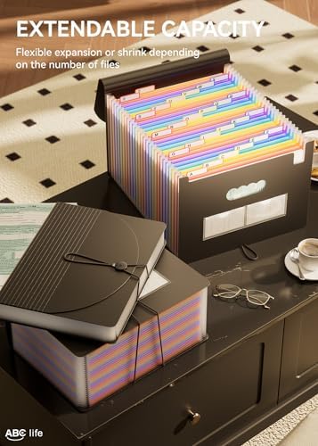 ABC life 10 Pack, 26 Pockets Accordion File Organizer, Black - Image 4