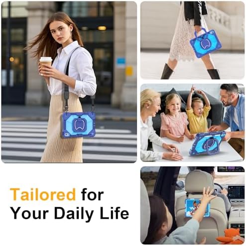 Case for iPad (A16) 11th/10th Generation 11/10.9 Inch 2025/2022, Ubearkk for iPad a16 case with Screen Protector, 360 Degree Rotating Stand Shoulder Strap Pencil Holder,Navy Blue - Image 6