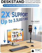 Portable Monitor Stand for 15.6'',17.3'', Tablet Stand Holder for iPad - Image 6