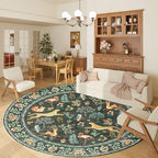 DUKINO 6ft Round Rug for Bedroom, Washable Soft Non Slip Circle Rug, Black - Image 3