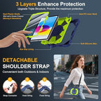 Case for iPad (A16) 11th/10th Generation 11/10.9 Inch 2025/2022, Ubearkk for iPad a16 case with Screen Protector, 360 Degree Rotating Stand Shoulder Strap Pencil Holder,Navy Green - Image 3