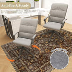 chakme Office Chair Mat for Hardwood Floor, 48"x36" Easy Glide Computer Desk Mat Protector for Rolling Chair Under Desk Rug Nonslip Backing, Machine Wash, (Floral) - Image 5