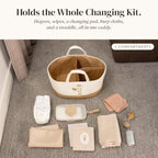 Baby Diaper Caddy Organizer - Giraffe Safari Nursery Storage Rope Basket - Image 3