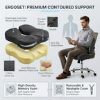 Seat Cushion Lumbar Support Pillow Set with Adjustable Strap - Image 5
