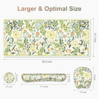 4 in 1 Large Mouse Pad, Keyboard Wrist Rest Set, Ergonomic Mouse Pad with Wrist Support, Desk Mat with Stitched Edges Extended Desk Pad Waterproof Desk Mat for Home Office Game I Green Flower Plants - Image 6