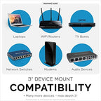 BRAINWAVZ Laptop Wall Mount and Headphone Hanger Holder, Adhesive & Screw-in, 3" Wide for Modem, Router, Mesh, TV Cable Box, Network Switch & More, Black - Image 4