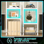 REIBII 5-Tier Desk Shelf with LED for Home Office Dorm, White - Image 6