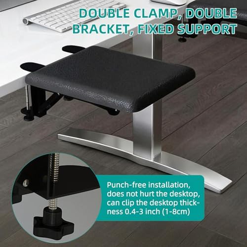 Computer Arm Rest for Desk, 90°Foldable Desk Arm Rest Extender,Ergonomic Arm Rest for Desk,Clamp-On Mouse Pad Arm Support,No-Drill Table Side Addition for Home & Office - Image 4