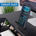 Mount-It! Standing Desk Converter - Height Adjustable Stand Up Desk with Gas Spring Riser - Wide 36 Inch Sit Stand Workstation Fits Dual Monitors – Black (MI-7926) - Image 7