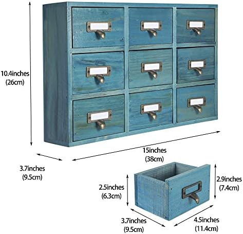 Apothecary Drawers Apothecary Cabinet with Drawers, Blue - Image 3