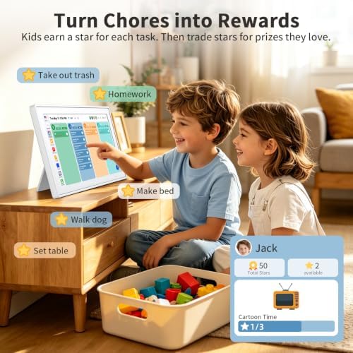 Digital Calendar, 15.6" HD Touchscreen Family Calendar Organizer, Smart Family Planner with Chore Chart, Meal Planner, To-Do List & Digital Photo Frame, White - Image 4