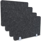 4 Packs Privacy Desk Dividers Acoustic Desk Panel 16x24 Inch Noise Reducing Desk Privacy Panel and Visual Distraction with Metal Clip for Student Offices School (Black) by Unknown