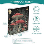Red Mushrooms Vintage 3 Ring Binders 1.5 Inch Clear View Three Ring Binders Versatile Binder for Work School Office Supply 1 Pack - Image 5