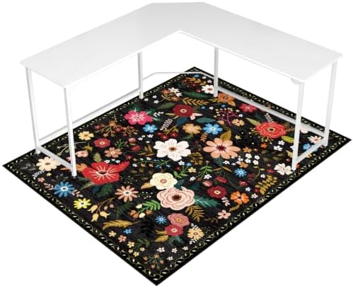 Office Chair Mat for Hardwood Floor & Tile Floor,48"X 60"-Black Multicolor by LreedyMat