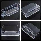Leinuosen 50 Pack Business Card Holder for Desk Acrylic Business Card Holder Display Clear Label Stand Label Table Desktop Organizer for Home and Office - Image 3