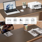 Aothia Faux Leather Desk Mat - Large Mouse Pad, Non-Slip PU Leather Blotter, Waterproof Writing Surface for Office and Home (Coffee 55" x 24") - Image 6