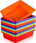 Hoteam 18 Pcs Flat Storage Organizer Bins Paper Tray Classroom,Colorful by Hoteam