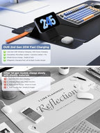 25W Wireless Fast Charging Mouse Pad with Foldable Phone Holder, 2nd Gen 3-in-1 Wireless Charging Desk Mat 35.4" x 15.7" Large Waterproof Desk Pad for Office, Gaming & Home - Image 2