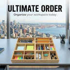 Bamboo Drawer Organizer with Removable Dividers, Fits Kitchens, Bathrooms, Desk, Utensil, Makeup (Natural, S) - Image 5