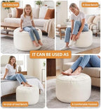 Hobestluk Round Oversized Ottoman Foot Leg Rest Under Desk for Couch - Image 6