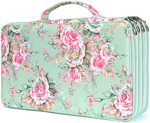 Vomgomfom PU Leather Pencil Case, Holds 100 Markers/300 Pens,Grenn Rose by Vomgomfom