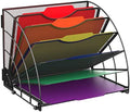 SUPEASY Fan Shaped Desk File Organizer, 6-Compartment File Holder for Desk by SUPEASY