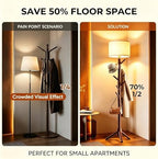 Floor Lamp with Coat Rack, 2-in-1 Entryway Standing Lamp with 7 Hooks, 3 Color Dimmable 78.8" Tall Lamps for Living Room Corner, Bedroom, Small Apartments & Foyers - Image 6