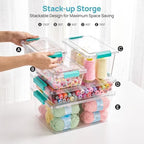 Vtopmart 6 Pack 12 Qt Clear Craft Storage Bins with Lids and Latches - Image 5