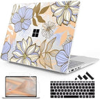 Mektron Case for 13.8" Microsoft Surface Laptop 8/7 (2026/2024) Surface Laptop 13.8 Inch Cover Fits Model 2036, Keyboard Cover +Screen Protector +Dust Plugs, Abstract Floral by Mektron