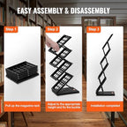 VEVOR Foldable Magazine Display Rack, 4-Tier Brochure Literature Display Stand, Portable Catalog Brochure Holder Stand with Carrying Bag for Office Trade Show Exhibitions, 4 Pockets - Image 6