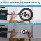 ChromLives Overhead Phone Mount with Ring Light, Overhead Tripod Phone Holder Mount for Video Recording, Flexible Articulating Arm Overhead Phone Stand Top Down Camera Mount with Light - Image 2
