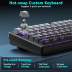 BlueFinger B98Pro Wireless Gaming Mechanical Keyboard with Wrist Rest - Image 4