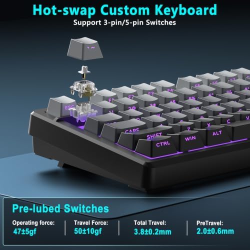 BlueFinger B98Pro Wireless Gaming Mechanical Keyboard with Wrist Rest - Image 4
