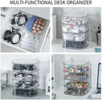Large Charger Cable Storage Box with Lid, 4-Tiers, Clear - Image 6