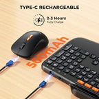MEETION Wireless Keyboard Mouse Combo, Ergonomic Bluetooth Rechargeable - Image 4