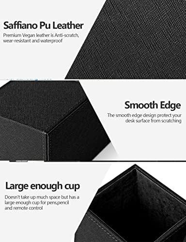 Desk Supplies Organizer, Multi-Functional Pencil Pen Holder with Wireless Charger, Desktop Stationery Organizer, Home Office Supply Storage Box Caddy (Black) - Image 5