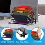 SUPEASY Fan Shaped Desk File Organizer, 6-Compartment File Holder for Desk - Image 3