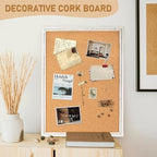 DOLLAR BOSS White Cork Board, 30" X 20" Rustic Framed Bulletin Board - Image 6