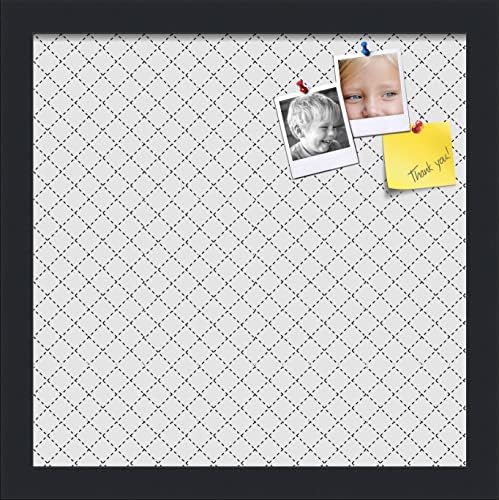 PinPix 13x13 inch Cork Bulletin Board. This Decorative Framed Pin Board Comes with Diamond Pattern in Grey Design and Satin Black. Ideal for Home, Office Decor or School (PinPix-126) by PinPixBulletinBoards