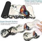 Desk Mat, Mouse Pad with Wrist Rest, 4-in-1 Large Mouse Pads for Desk, Ergonomic Mouse Pad and Keyboard Wrist Rest Gaming Keyboard Mat for Office,Watercolor Butterfly - Image 3