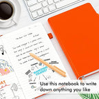 12 Pack Notebooks Journals Bulk with 12 Black Pens, Feela A5 Hardcover Notebook Classic Ruled Journal Set with Pen Holder for School Business Work Travel Writing, 120 GSM, 5.1”x8.3”, Orange - Image 4