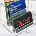 Azar Displays, 252922-50PK, Counter Trifold Brochure Holder with Horizontal Business Card Holder, Brochure Display Stand with Gift Card Pocket Flyer Holder Clear Card Display for Literature, 50-Pack - Image 6