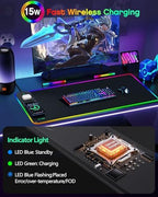 Magnetic Wireless Charging Mouse Pad Gaming, 31.5"x15.8" Large Desk Mat - Image 3