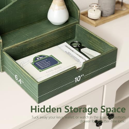 Rebee Vision Mail Organizer for Desk with 4-Slot Letter Rome Decor, Green - Image 5